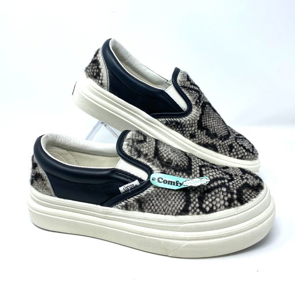 Vans Super Comfy Cush Womens Platform S Crème Black Faux Fur Slip On VN0A4U3I26F - Picture 4 of 9